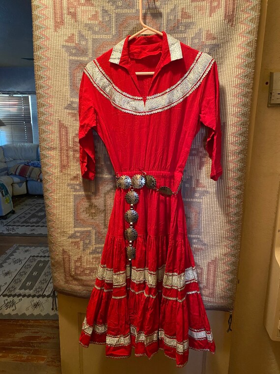 1950’s Rockabilly Red/Silver Patio Dress