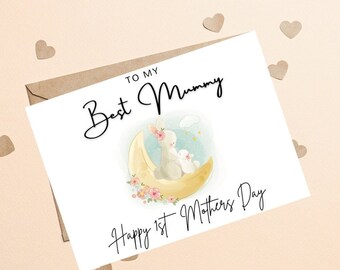 To My Best Mummy Happy 1st Mothers Day, First Mothers Day Together, Mommy To Be Card, Cute Mothers Day Card, Happy 1st Mothers Day Card