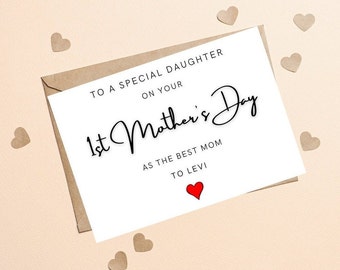 Personalized Mothers Day Card to Daughter, 1st Mothers Day Card for Daughter,  First Mothers Day Card for Daughter, Mothers Day For Daughter