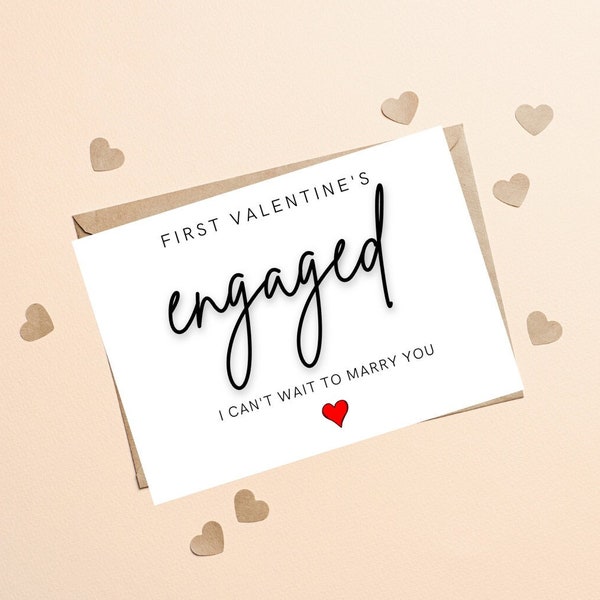 First Engaged Valentines Card, First Engaged Valentine Card, Fiancé Valentine Card, Fiance Valentines Card, 1st Engaged Valentines Day