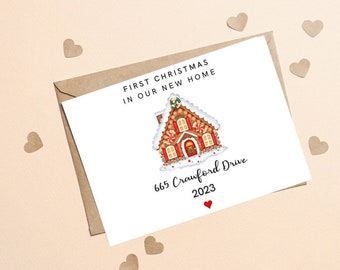 First Christmas In Your New Home Card, New Home Christmas Card, Personalised 1st Christmas New Home Card, New House Card for Couple