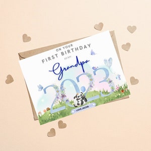 Feliz primer cumpleaños como mi abuelo tarjeta, abuelo tarjeta de cumpleaños, feliz 1er cumpleaños como mi papá, tarjeta de cumpleaños del abuelo, tarjeta de cumpleaños abuelo abuelo