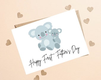 Happy 1st Fathers Day Card, First Fathers Day Card for Dad To Be, 1st Fathers Day Card From Daughter, Son, Happy First Fathers Day