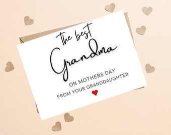 Grandma Mothers Day Card, Happy Mothers Day Card For Grandma, Mothers Day Card For Grandma, Grandparent Mothers Day Card, Grandma Card