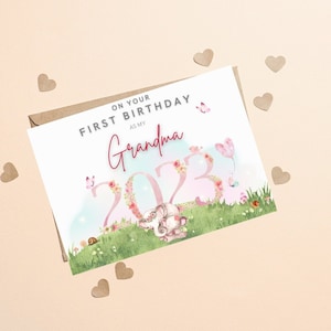 Feliz primer cumpleaños como mi abuela tarjeta, tarjeta de cumpleaños de la abuela, feliz 1er cumpleaños como mi abuela, tarjeta de cumpleaños de la abuela, tarjeta de cumpleaños de la abuela