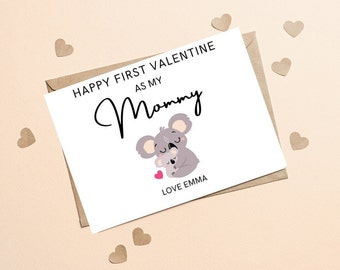 Mama Valentinstag Karte, personalisierte Mama 1st Valentinstag Karte von Baby, erster Valentinstag als meine Mutter, Baby für Mama Valentinstag Karte