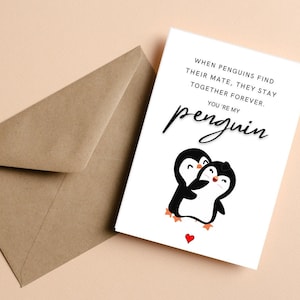 You're My Penguin Anniversary Card, Anniversary Card With Poem, Poem Anniversary Card For Husband, Boyfriend Anniversary Card