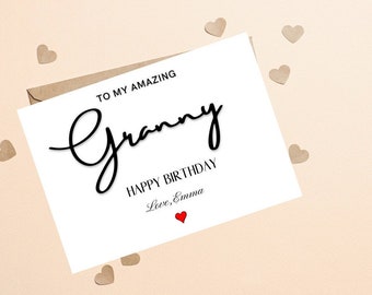 To My Amazing Granny Happy Birthday Card, Personalised Granny Birthday Card, Birthday Card For Grandma, Personalised Grandma Birthday Card