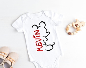 Personalized Mickey Mouse Onesies, Custom Mickey Mouse Onesies, Personalized Name Onesies, Personalized Disney Mickey Mouse baby Onesies