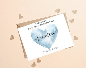 Personalised Boy Confirmation Card, Confirmation Card For Son, First Holy Communion, Custom Confirmation Card For Godson, Grandson, Nephew.
