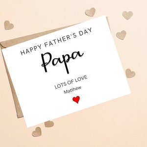 Personalized Happy Fathers Day Card For Papa,  Personalized Grandpa 1st Father's Day Card, Custom Papa Card For 1st Father's Day