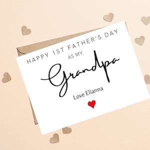 Bonne 1ère fête des pères en tant que grand-père, carte personnalisée de grand-père 1ère fête des pères, carte de grand-père mignonne pour la première fête des pères, 1ère carte de grand-père