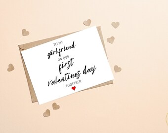 Happy Valentines Day Card For Girlfriend, Girlfriend Valentines Day Card, St Valentines Day Card, First Valentines Day Card For Girlfriend
