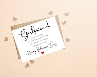 Happy Valentines Day Card For Girlfriend, Girlfriend Valentines Day Card, St Valentines Day Card, First Valentines Day Card For Girlfriend