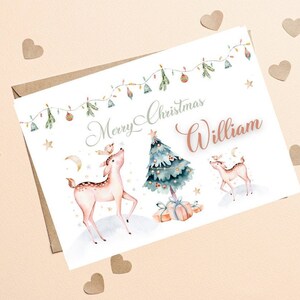 Carte de Noël personnalisée pour fils ou fille, carte de Noël pour bébé garçon ou fille, carte de Noël pour enfants, carte de Noël pour enfants