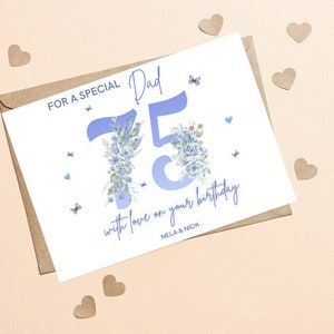 Happy 75th Birthday Card Dad, 75th Card Dad, 75th Birthday Grandpa, Husband, Friend, Personalised 75th Birthday Card For Men, Dad, Grandpa