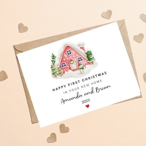 Carte Premier Noël dans votre nouvelle maison, carte de Noël dans une nouvelle maison, carte personnalisée 1er Noël dans votre nouvelle maison, carte dans une nouvelle maison pour couple