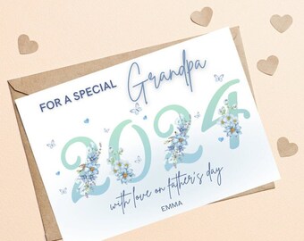 Heureuse 1ère fête des pères grand-père, 1ère carte personnalisée grand-père pour la fête des pères, carte grand-père pour la première fête des pères, 1ère carte grand-père pour la fête des pères