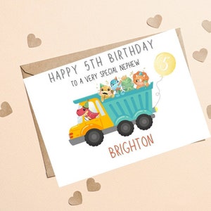 Carte personnalisée du 5e anniversaire pour les garçons, carte du 5e anniversaire pour le neveu, n’importe quel numéro de cadeau d’anniversaire pour les garçons, cadeau d’anniversaire du neveu personnalisé