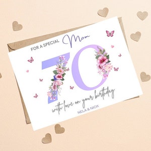 Joyeux 70e anniversaire carte maman, 70e carte Nan, 70e anniversaire grand-mère, épouse, sœur, tante, ami, personnalisé 70e anniversaire pour maman, sœur