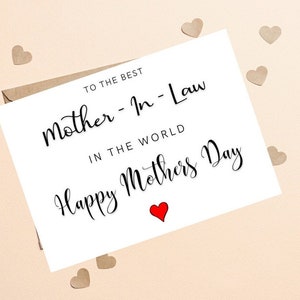 À la meilleure belle-mère du monde, carte mignonne pour belle-mère, bonne fête des mères à belle-mère, à belle-mère le jour de la fête des mères