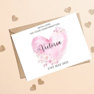 Personalised Girl Confirmation Card, Confirmation Card For Daughter, First Holy Communion, Custom Confirmation Card For Granddaughter, Niece