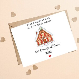 Premier Noël dans votre nouvelle carte de maison, carte de Noël de nouvelle maison, carte de nouvelle maison personnalisée du 1er Noël, nouvelle carte de maison pour couple