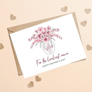 Carte personnalisée de fête des mères pour maman, carte florale de fête des mères de maman, carte spéciale d'anniversaire de maman, pour la carte de fête des mères florale de maman de Lovelist