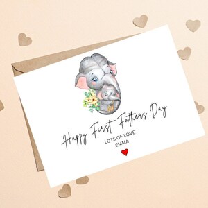 Personalizzata 1st Fathers Day Card, First Fathers Day Card, Happy 1st Fathers Day for Dad, Custom 1st Fathers Day Card from Daughter, Son
