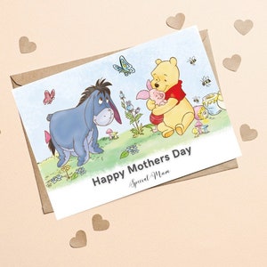 Winnie l'ourson classique sentiment carte de fête des mères, Winnie l'ourson amour carte de voeux, Sentiment Winnie l'ourson carte pour cadeau de fête des mères