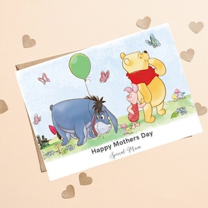 Winnie l'ourson classique sentiment carte de fête des mères, Winnie l'ourson amour carte de voeux, Sentiment Winnie l'ourson carte pour cadeau de fête des mères