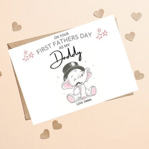 Biglietto personalizzato per la 1a festa del papà, per la tua prima festa del papà come mio papà, biglietto personalizzato per la festa del papà di Figlia, figlio, 1 ° giorno del papà
