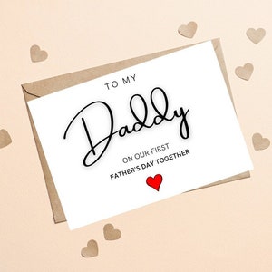 Biglietto personalizzato per la prima festa del papà, a mio padre nel nostro primo giorno del papà insieme, biglietto personalizzato per la prima festa del papà da figlia, figlio