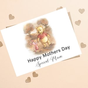 Winnie l'ourson classique sentiment carte de fête des mères, Winnie l'ourson amour carte de voeux, Sentiment Winnie l'ourson carte pour cadeau de fête des mères