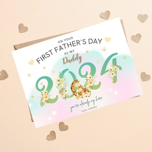 Première carte personnalisée de fête des pères en tant que papa, 1ère carte de fête des pères en tant que papa, première carte de fête des pères de bébé, première carte de fête des pères pour papa
