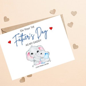 Biglietto personalizzato per la 1a festa del papà, per la tua prima festa del papà come mio papà, biglietto personalizzato per la festa del papà di Figlia, figlio, 1 ° giorno del papà