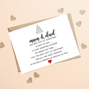 Carte de Noël pour maman et papa, carte de Noël pour parents, carte de Noël personnalisée pour papa et maman, carte de Noël personnalisée pour maman et papa