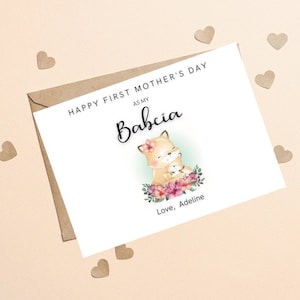 Bonne première fête des mères comme ma carte Babcia, Babcia 1ère carte de fête des mères vierge, carte spéciale grand-mère à être, Babcia 1ère carte de fête des mères