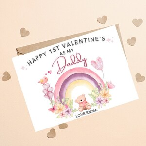 Tarjeta de día de San Valentín de papá para él, tarjeta de papá personalizada de bebé, primer día de San Valentín como mi padre, tarjeta de bebé a papá, papá de San Valentín
