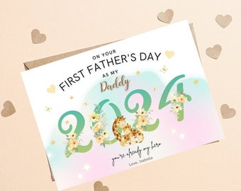 Tarjeta personalizada para el primer día del padre como papá, tarjeta para el primer día del padre como mi papá, tarjeta para el primer día del padre de un bebé, tarjeta para el primer día del padre para papá
