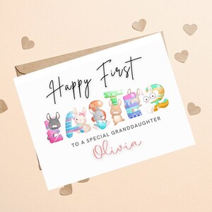 Cartão personalizado de primeira Páscoa para meninas, primeira Páscoa para netas, primeiro presente de Páscoa para bebês, cartão de primeira Páscoa para netas, primeira Páscoa para meninas