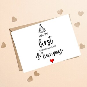Premier Noël comme ma maman, carte de Noël pour maman, bébé première carte de Noël à maman, nouveau-né à maman carte de Noël pour nouvelle maman à être