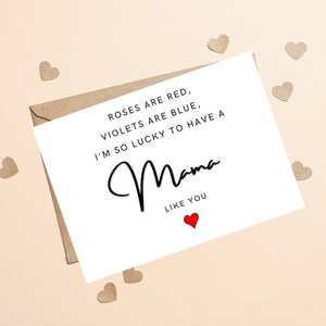 Maman Carte Saint-Valentin pour elle, Carte personnalisée de fête des mères, Carte d’anniversaire Maman Poème Cadeau, Carte pour maman, Carte Saint-Valentin pour Maman