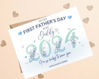 Tarjeta personalizada para el primer día del padre como papá, tarjeta para el primer día del padre como mi papá, tarjeta para el primer día del padre de un bebé, tarjeta para el primer día del padre para papá