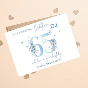 Carte d'anniversaire personnalisée 65e, carte d'anniversaire pour frère, sœur, mari, maman, papa, carte d'anniversaire 65e, n'importe quelle carte d'anniversaire personnalisée