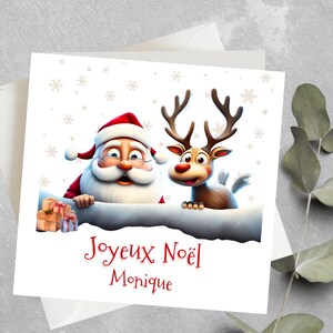 Spersonalizowana karta Joyeux Noël dla żony, męża, nauczycieli, wesołych świąt Bożego Narodzenia w języku francuskim, karta Joyeux Noël dla córki, syna, siostrzeńca, siostrzenicy