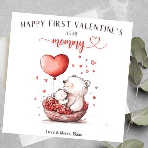 Tarjeta personalizada para el primer día de San Valentín como mi mamá, abuela, nonna, tarjeta del primer día de San Valentín para la futura mamá, la futura abuela, la nueva mamá de San Valentín