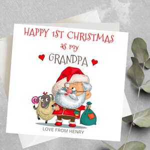 Joyeux 1er Noël en tant que grand-père, premier Noël personnalisé en tant que grand-père, carte de Noël pour grand-père, grand-père pour être carte de Noël
