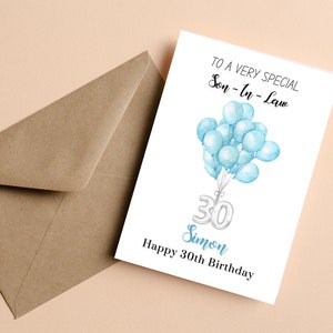 Para um cartão de aniversário de genro muito especial, cartão de aniversário de genro personalizado, cartão de aniversário de genro personalizado com idade e nome