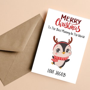 À la meilleure momie du monde Carte de Noël, Carte de Noël personnalisée pour maman, Carte de Noël Pour maman, À ma maman sur la carte de Noël